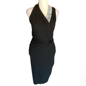 Alexandre Vauthier Rhinestone Beaded Gathered Asymmetrical Neckline Dress Black